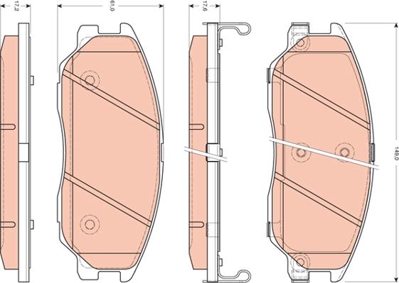 TRW GDB3412 - Комплект спирачно феродо, дискови спирачки vvparts.bg