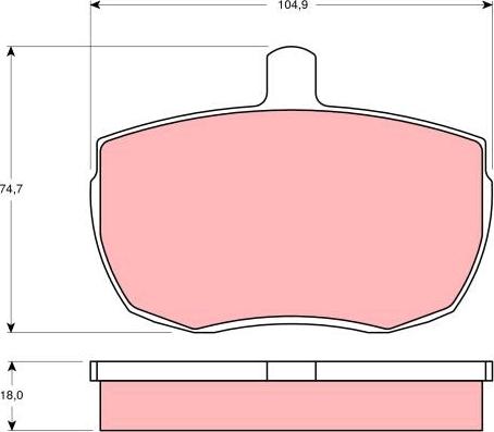 TRW GDB341 - Комплект спирачно феродо, дискови спирачки vvparts.bg