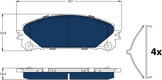 TRW GDB3484BTE - Комплект спирачно феродо, дискови спирачки vvparts.bg