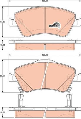 TRW GDB3481 - Комплект спирачно феродо, дискови спирачки vvparts.bg