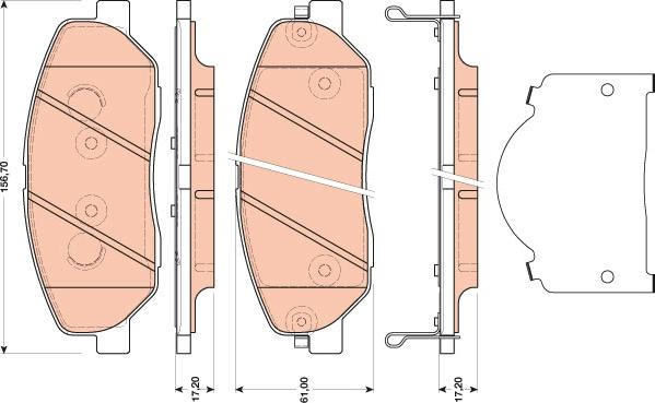 TRW GDB3483 - Комплект спирачно феродо, дискови спирачки vvparts.bg