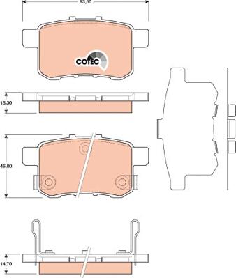 TRW GDB3482 - Комплект спирачно феродо, дискови спирачки vvparts.bg