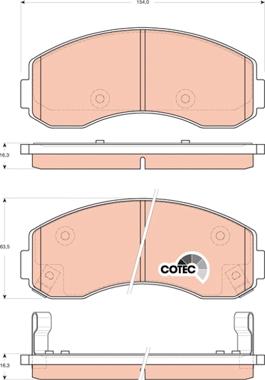 TRW GDB3434 - Комплект спирачно феродо, дискови спирачки vvparts.bg