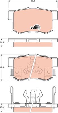 TRW GDB3438AT - Комплект спирачно феродо, дискови спирачки vvparts.bg