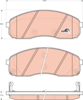 TRW GDB3433 - Комплект спирачно феродо, дискови спирачки vvparts.bg