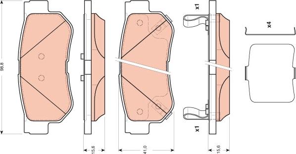 TRW GDB3432 - Комплект спирачно феродо, дискови спирачки vvparts.bg