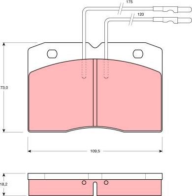 TRW GDB343 - Комплект спирачно феродо, дискови спирачки vvparts.bg