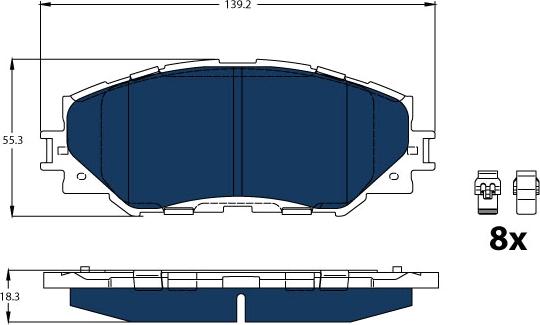 TRW GDB3425BTE - Комплект спирачно феродо, дискови спирачки vvparts.bg