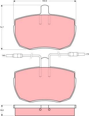 TRW GDB342 - Комплект спирачно феродо, дискови спирачки vvparts.bg