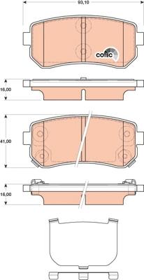 TRW GDB3474 - Комплект спирачно феродо, дискови спирачки vvparts.bg