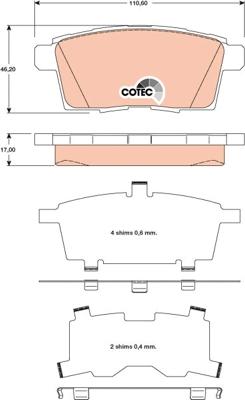 TRW GDB3472 - Комплект спирачно феродо, дискови спирачки vvparts.bg