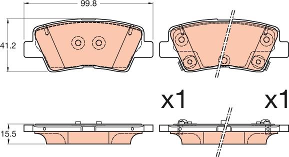 TRW GDB3594 - Комплект спирачно феродо, дискови спирачки vvparts.bg