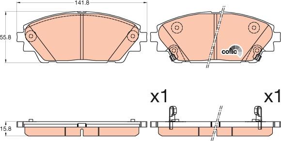 TRW GDB3592 - Комплект спирачно феродо, дискови спирачки vvparts.bg