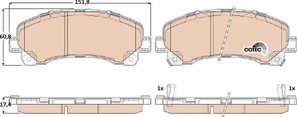 TRW GDB3545 - Комплект спирачно феродо, дискови спирачки vvparts.bg