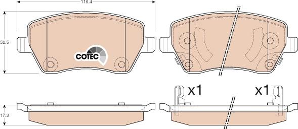 TRW GDB3546 - Комплект спирачно феродо, дискови спирачки vvparts.bg