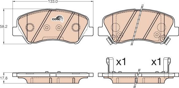 TRW GDB3548 - Комплект спирачно феродо, дискови спирачки vvparts.bg