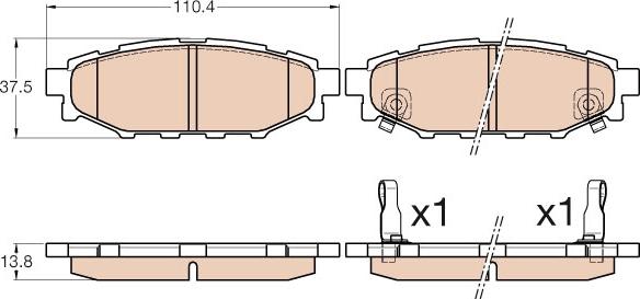 TRW GDB3568 - Комплект спирачно феродо, дискови спирачки vvparts.bg