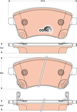 TRW GDB3509 - Комплект спирачно феродо, дискови спирачки vvparts.bg