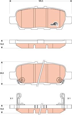 TRW GDB3508AT - Комплект спирачно феродо, дискови спирачки vvparts.bg