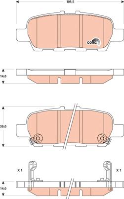 TRW GDB3508 - Комплект спирачно феродо, дискови спирачки vvparts.bg