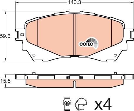 TRW GDB3580 - Комплект спирачно феродо, дискови спирачки vvparts.bg