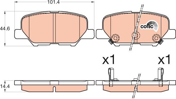 TRW GDB3583 - Комплект спирачно феродо, дискови спирачки vvparts.bg