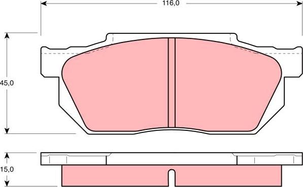 TRW GDB358 - Комплект спирачно феродо, дискови спирачки vvparts.bg