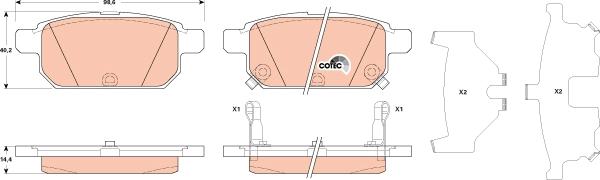 TRW GDB3529 - Комплект спирачно феродо, дискови спирачки vvparts.bg