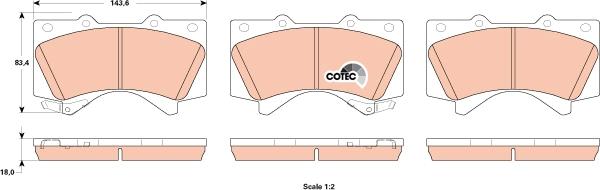 TRW GDB3524 - Комплект спирачно феродо, дискови спирачки vvparts.bg