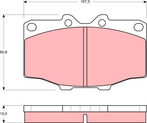 TRW GDB352 - Комплект спирачно феродо, дискови спирачки vvparts.bg