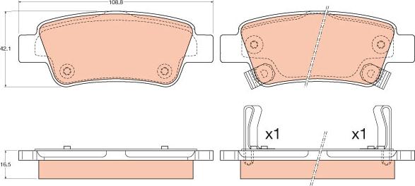 TRW GDB3576 - Комплект спирачно феродо, дискови спирачки vvparts.bg