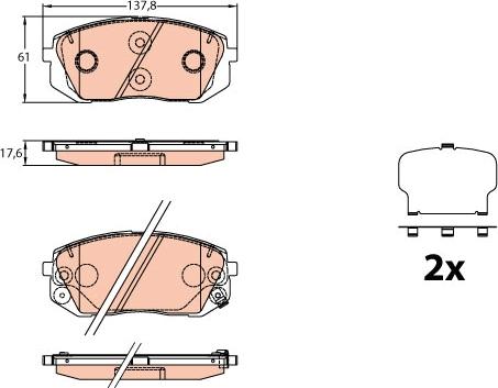 TRW GDB3640 - Комплект спирачно феродо, дискови спирачки vvparts.bg