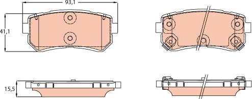 TRW GDB3641 - Комплект спирачно феродо, дискови спирачки vvparts.bg