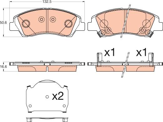 TRW GDB3618 - Комплект спирачно феродо, дискови спирачки vvparts.bg