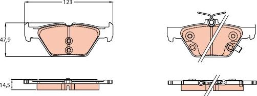 TRW GDB3639 - Комплект спирачно феродо, дискови спирачки vvparts.bg