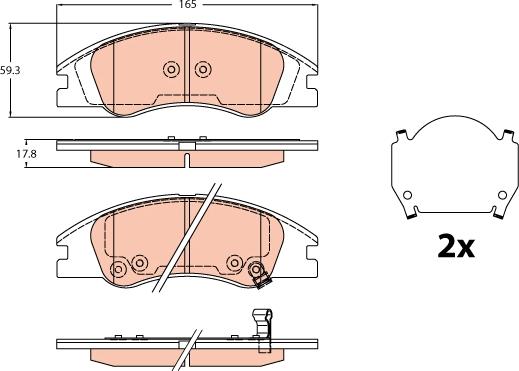 TRW GDB3635 - Комплект спирачно феродо, дискови спирачки vvparts.bg