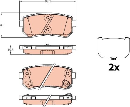 TRW GDB3636 - Комплект спирачно феродо, дискови спирачки vvparts.bg