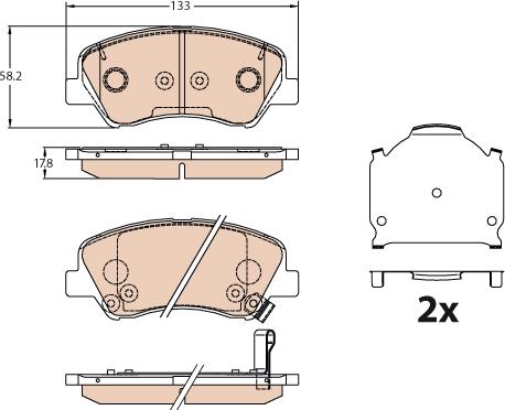 TRW GDB3630 - Комплект спирачно феродо, дискови спирачки vvparts.bg