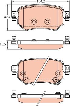 TRW GDB3632 - Комплект спирачно феродо, дискови спирачки vvparts.bg