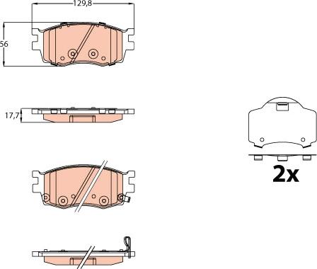 TRW GDB3626 - Комплект спирачно феродо, дискови спирачки vvparts.bg