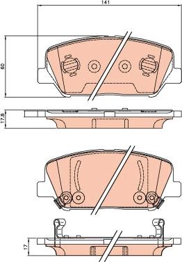 TRW GDB3621 - Комплект спирачно феродо, дискови спирачки vvparts.bg