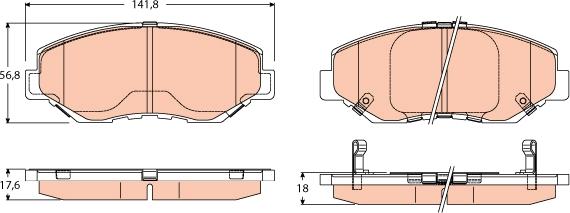 TRW GDB3627 - Комплект спирачно феродо, дискови спирачки vvparts.bg