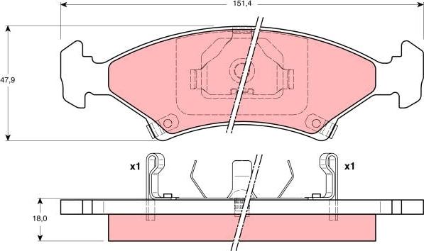 TRW GDB3096 - Комплект спирачно феродо, дискови спирачки vvparts.bg