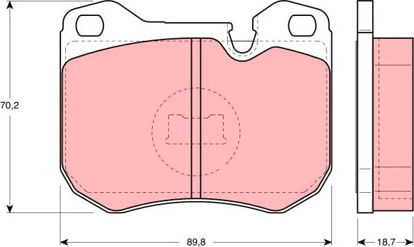 TRW GDB309 - Комплект спирачно феродо, дискови спирачки vvparts.bg