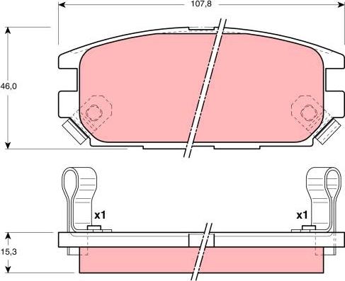 TRW GDB3044 - Комплект спирачно феродо, дискови спирачки vvparts.bg