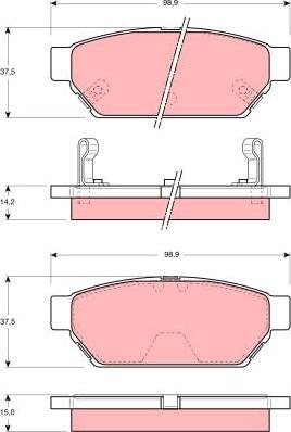 TRW GDB3045 - Комплект спирачно феродо, дискови спирачки vvparts.bg