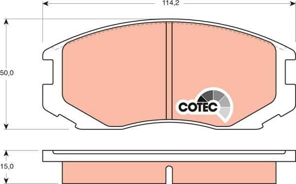 TRW GDB3046 - Комплект спирачно феродо, дискови спирачки vvparts.bg