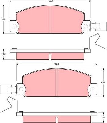 TRW GDB304 - Комплект спирачно феродо, дискови спирачки vvparts.bg