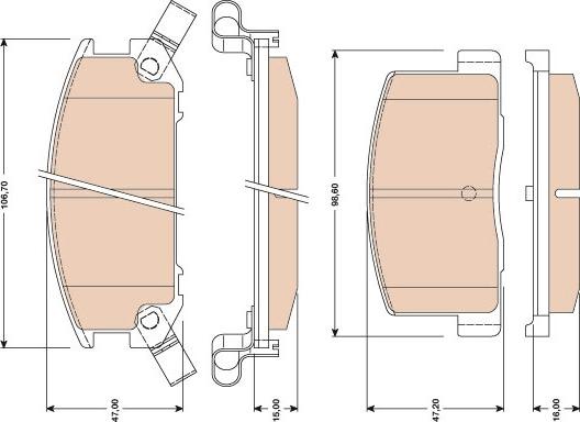 BOSCH 0 986 AB2 117 - Комплект спирачно феродо, дискови спирачки vvparts.bg