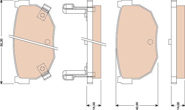 TRW GDB3056 - Комплект спирачно феродо, дискови спирачки vvparts.bg